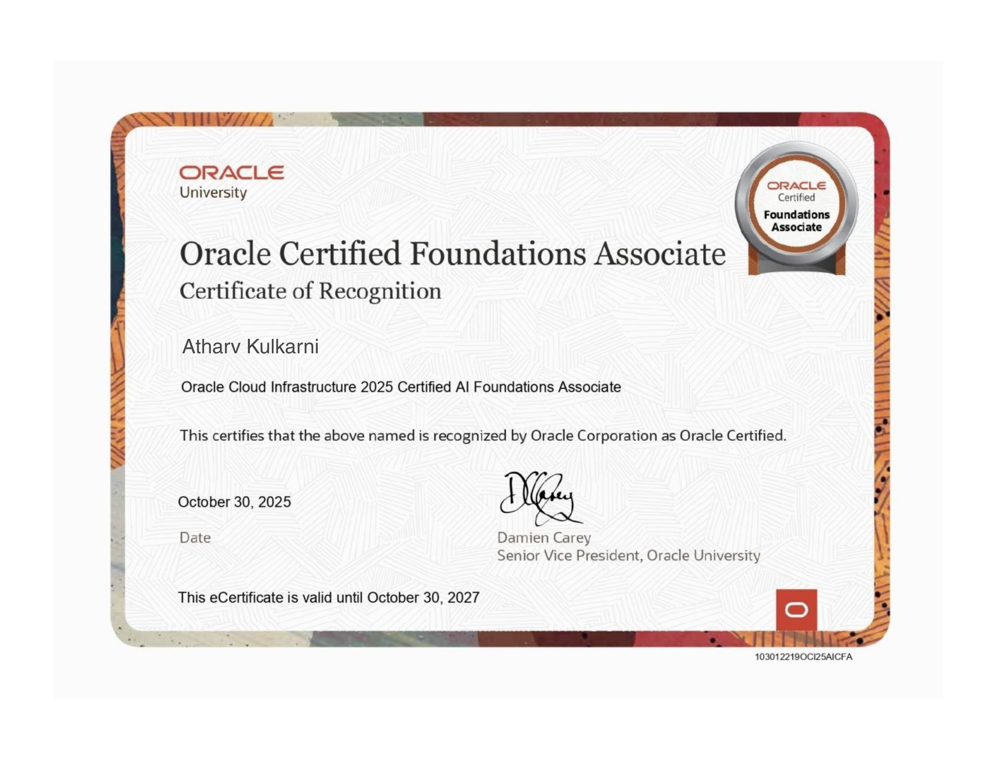 Oracle Cloud Infrastructure 2025 Certified Foundations Associate